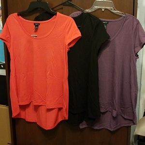 Solid Scoop Neck Shirts